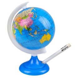 Blyantspidser Som Globus Med Alle Verdens Lande 14 Cm